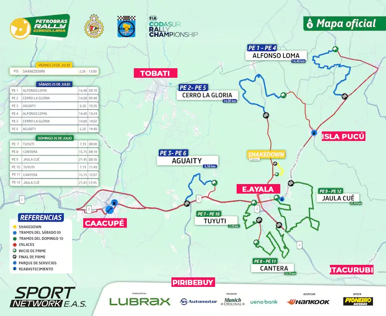 mapa rally cordillera codasur